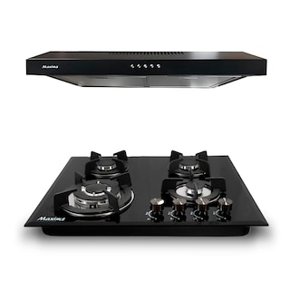 Foto 1 | Combo Maxims Parrilla de Gas 4 Quemadores y Campana 60 cm Acero Inoxidable