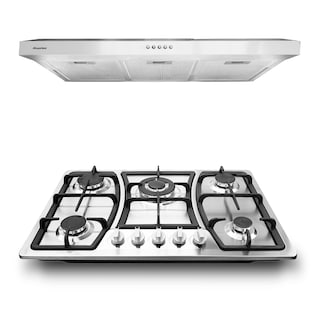 Foto 1 | Combo Maxims Parrilla 5 Quemadores y Campana 76 cm Acero Inoxidable