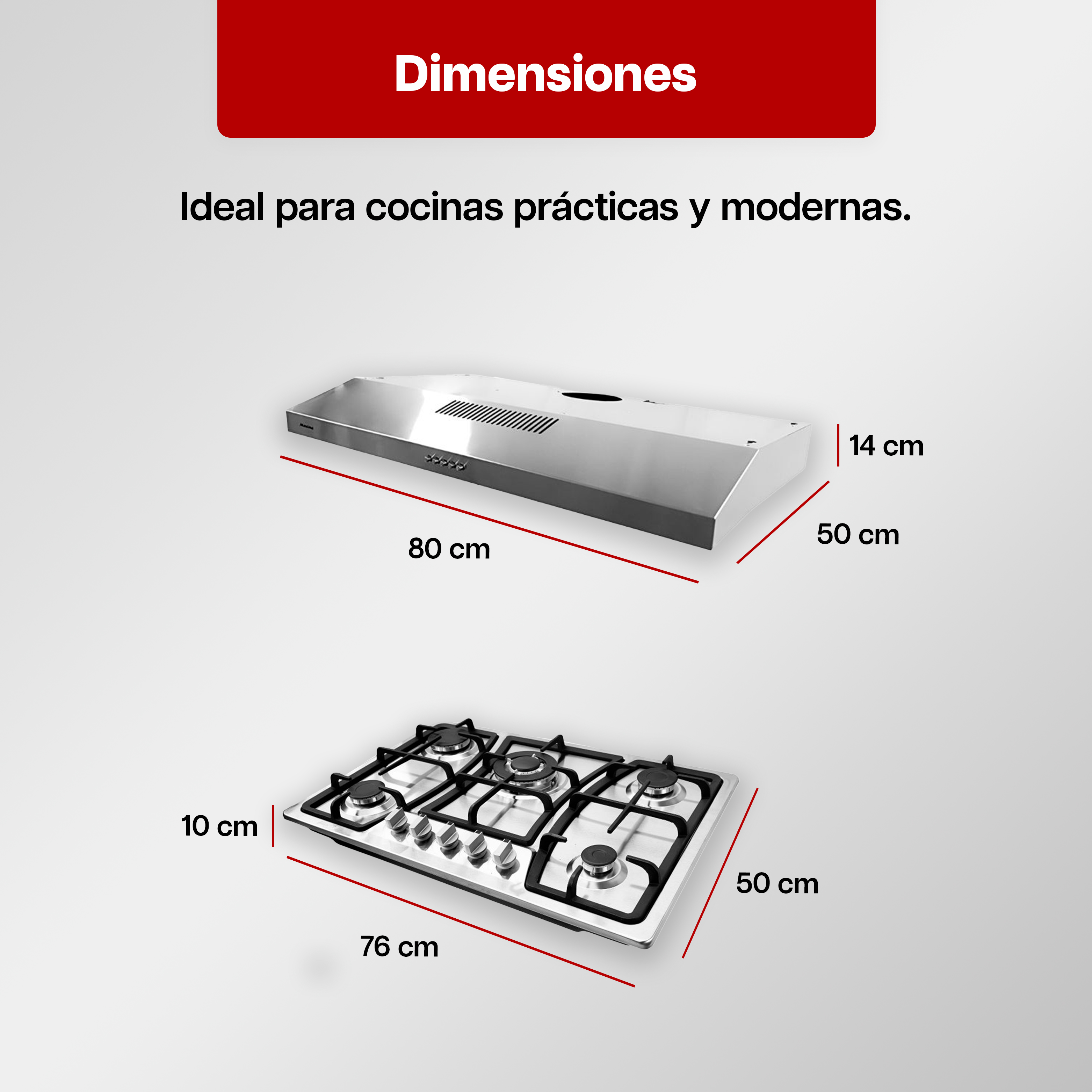 Foto 3 | Combo Maxims Parrilla 5 Quemadores y Campana 76 cm Acero Inoxidable