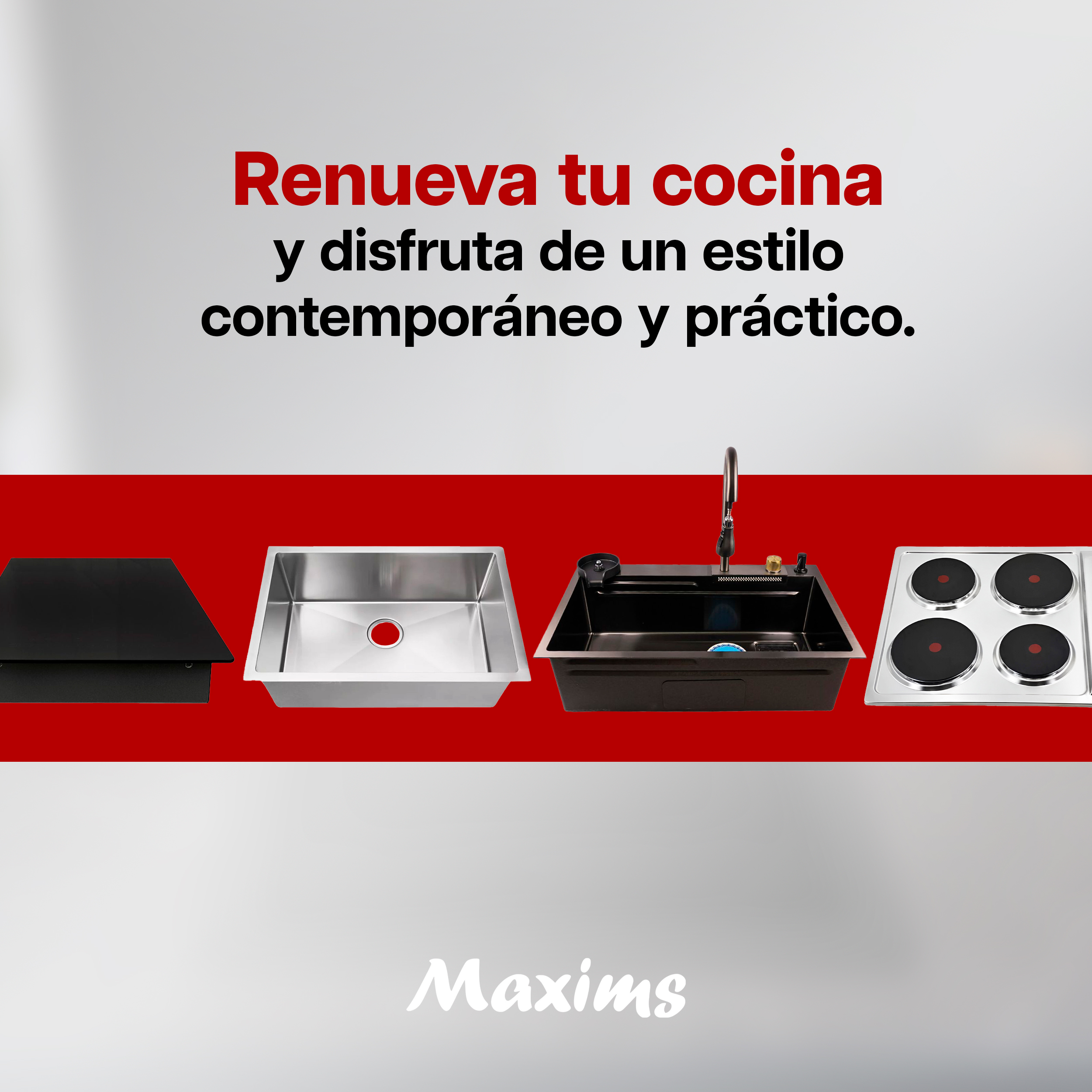 Foto 7 | Combo Maxims Parrilla 5 Quemadores y Campana 76 cm Acero Inoxidable