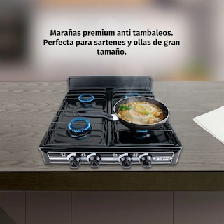 Foto 2 | Combo Super Flama Parrilla de Gas LP de 4 Quemadores con Tanque de Gas 10 kg y Kit de Instalación