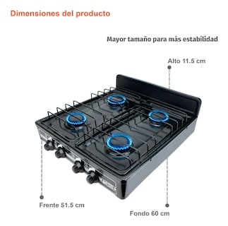 Foto 4 | Combo Super Flama Parrilla de Gas LP de 4 Quemadores con Tanque de Gas 10 kg y Kit de Instalación