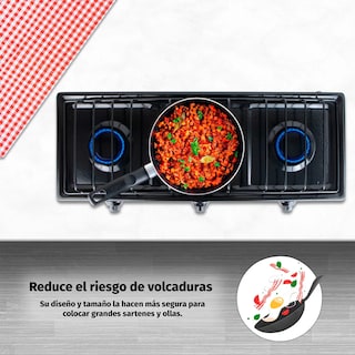 Foto 3 | Combo Super Flama Parrilla de Gas Lp de 3 Quemadores con Tanque de Gas 10 kg y Kit de Instalación