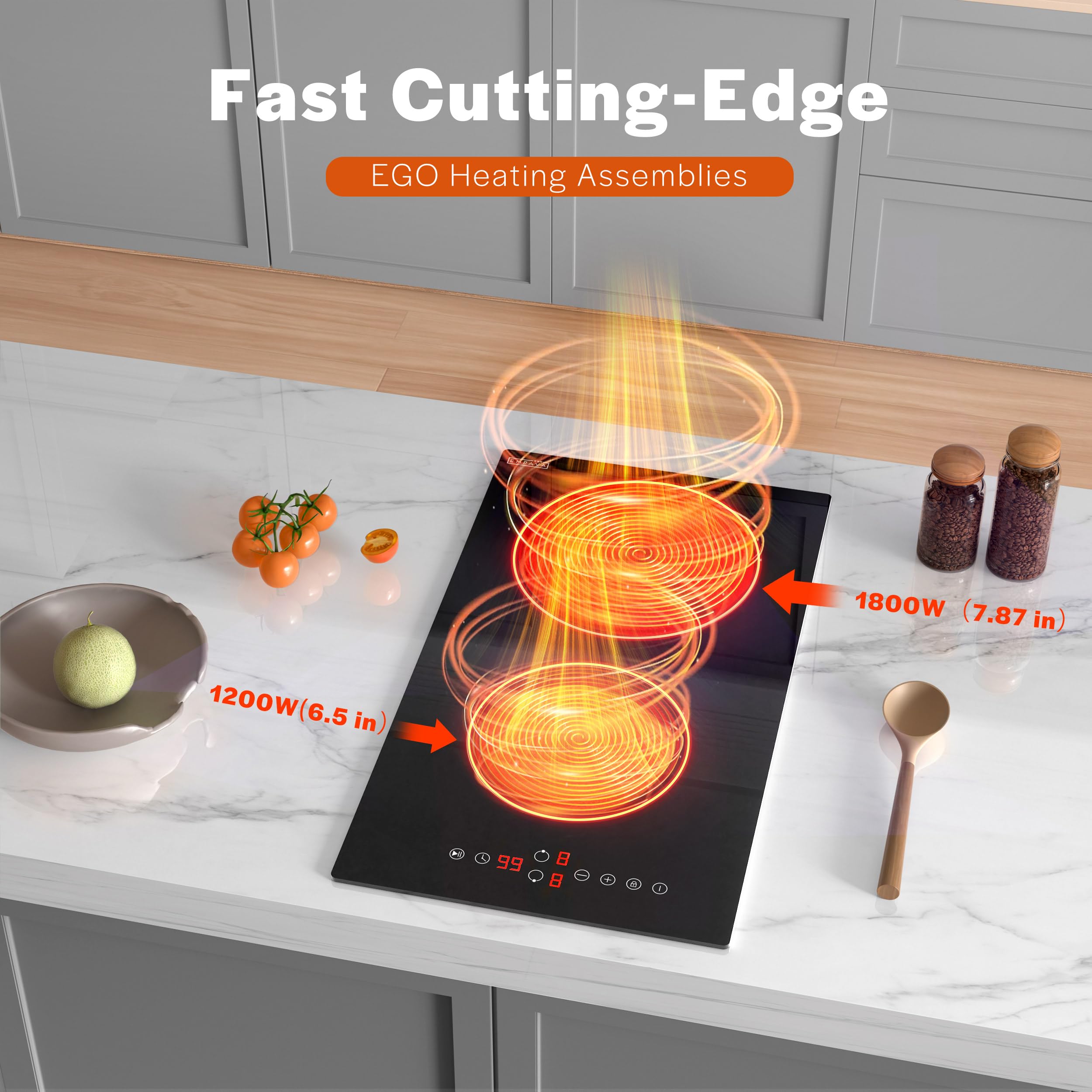 Foto 4 pulgar | Estufa Eléctrica Infrarroja Cooktop Empava 3000w Con 2 Quemadores - Venta Internacional.