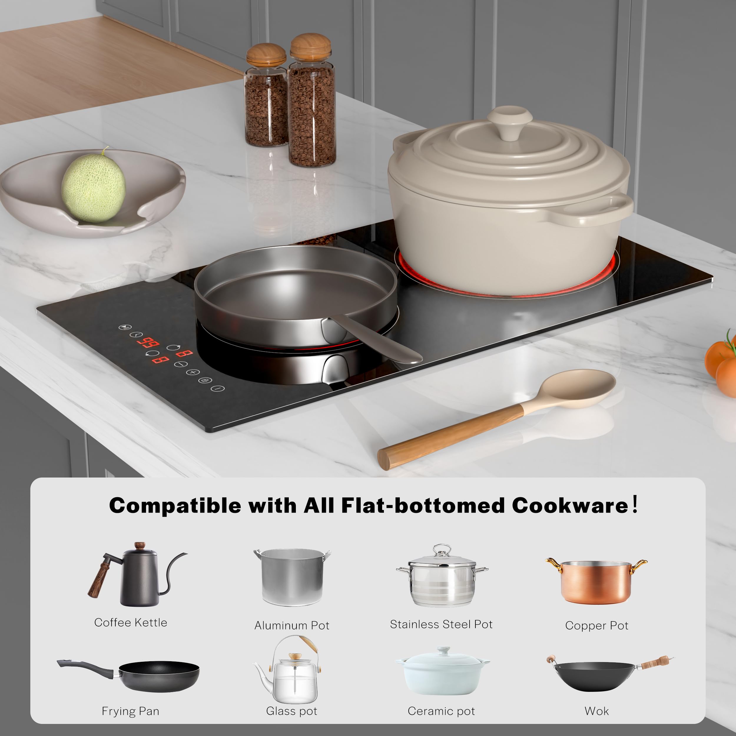 Foto 4 | Estufa Eléctrica Infrarroja Cooktop Empava 3000w Con 2 Quemadores - Venta Internacional.