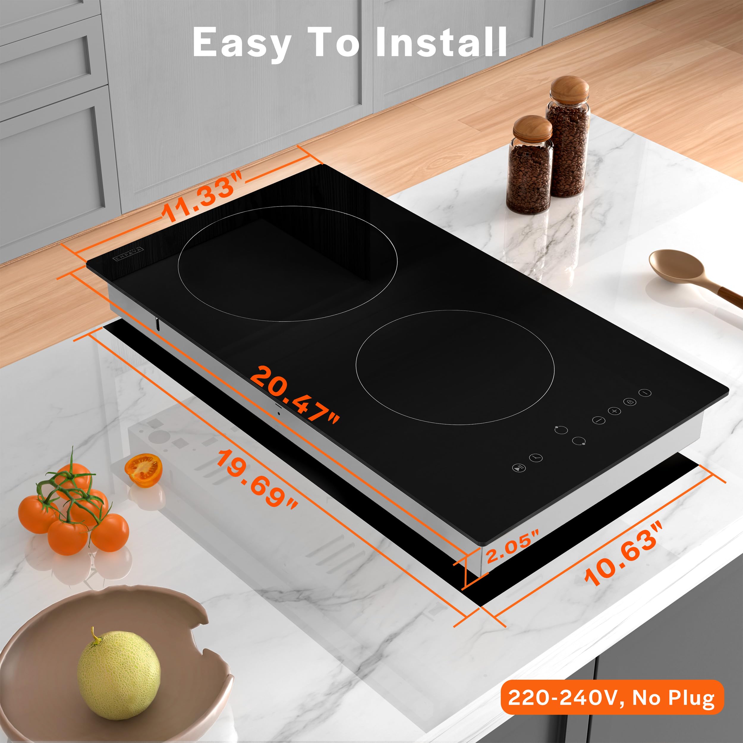 Foto 7 | Estufa Eléctrica Infrarroja Cooktop Empava 3000w Con 2 Quemadores - Venta Internacional.