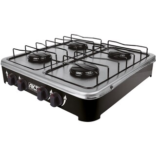 Foto 1 | Parrilla Estufa De Mesa Aksi 4 Quemadores Negro Acero Inoxidable