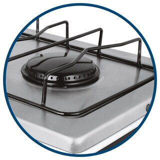 Foto 3 | Parrilla Estufa De Mesa Aksi 2 Quemadores Negro Acero Inoxidable