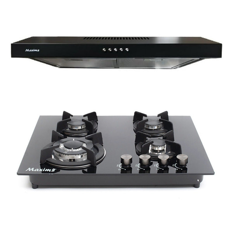 Parrilla de Gas con 4 Quemadores Maxims y Campana 60 cm
