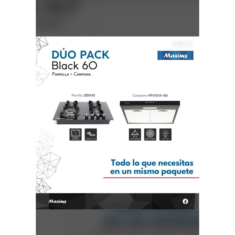 Foto 6 pulgar | Parrilla de Gas con 4 Quemadores Maxims y Campana 60 cm