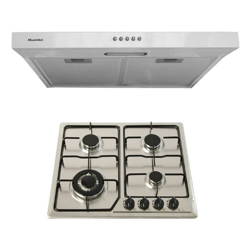Foto 6 pulgar | Parrilla de Gas con 4 Quemadores Maxims y Campana 60 cm