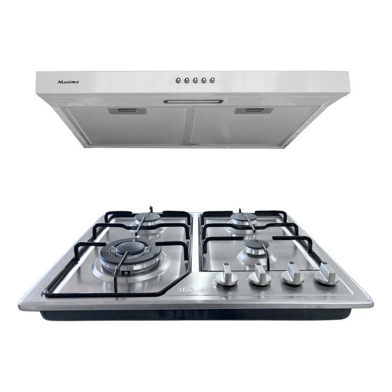 Foto 7 pulgar | Parrilla de Gas con 4 Quemadores Maxims y Campana 60 cm