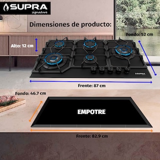Foto 2 | Parrilla De Gas Spyder 87 | 5 Quemadores | Cristal Negro Mate | Empotrable