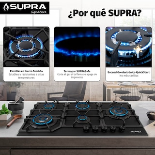 Foto 3 | Parrilla De Gas Spyder 87 | 5 Quemadores | Cristal Negro Mate | Empotrable