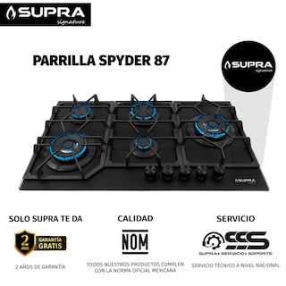 Foto 7 | Parrilla De Gas Spyder 87 | 5 Quemadores | Cristal Negro Mate | Empotrable