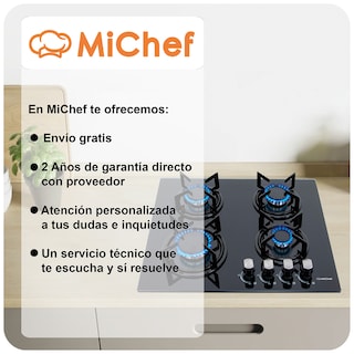 Foto 8 | Combo Rivara Parrilla Cristal Templado Kayser 4 Quemadores Campana De Pared 60aria-n
