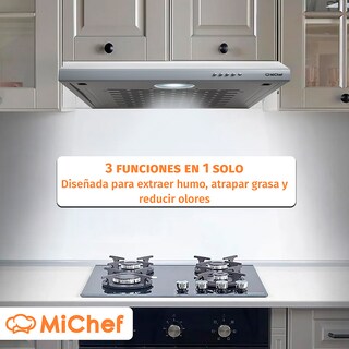 Foto 3 | Combo Rotini Parrilla Scappi 60 Cm Empotrable De Acero Inoxidable Campana De Pared Aria G-60 Cm