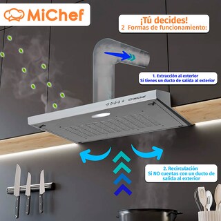 Foto 5 | Combo Rotini Parrilla Scappi 60 Cm Empotrable De Acero Inoxidable Campana De Pared Aria G-60 Cm