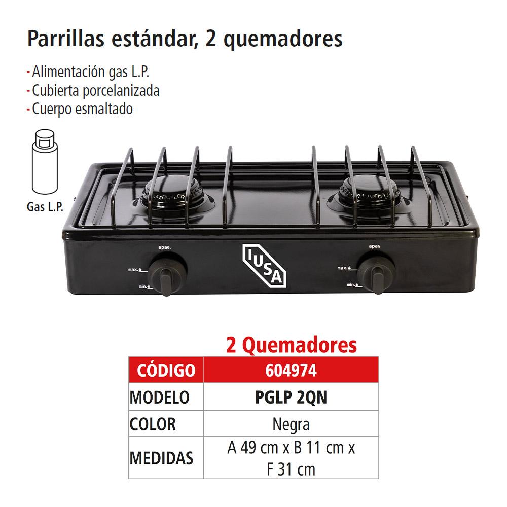 Foto 7 pulgar | Parrilla De Gas Con 2 Quemadores Iusa Negro  Reacondicionado