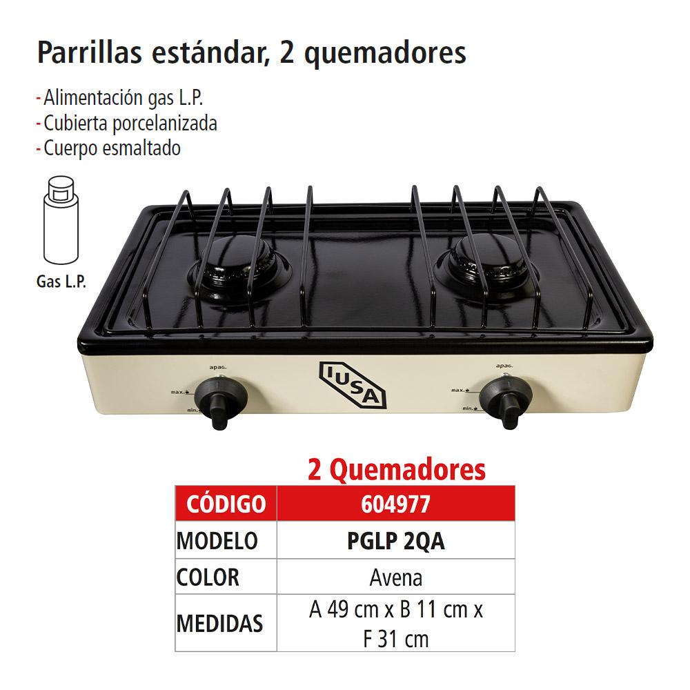 Foto 9 pulgar | Parrilla De Gas Con 2 Quemadores Iusa Avena  Reacondicionado