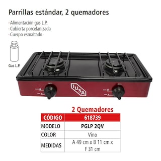 Foto 7 | Parrila A Gas 2 Quedamores Iusa Caper Vino Reacondicionado