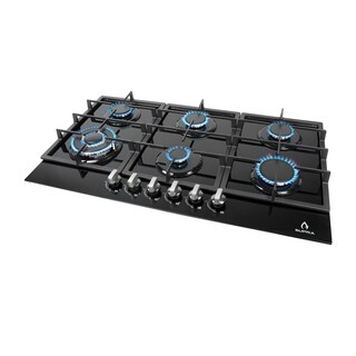 Foto 2 | Parrilla De Gas Diamond Glass Empotrable De 6 Quemadores De Cristal Templado Color Negro