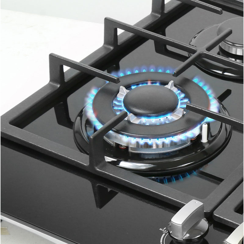 Foto 3 | Parrilla De Gas Diamond Glass Empotrable De 6 Quemadores De Cristal Templado Color Negro