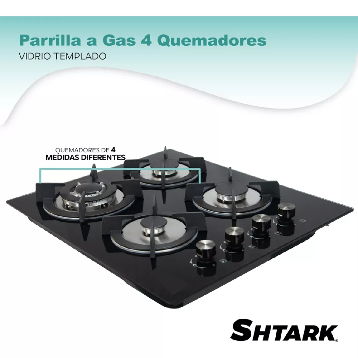 Foto 5 | Parrilla A Gas 4 Quemadores Estufa Vidrio 7mm Empotrable