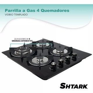Foto 5 | Parrilla A Gas 4 Quemadores Estufa Vidrio 7mm Empotrable