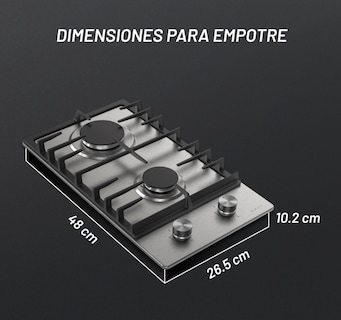 Foto 3 | Parrilla De Gas De Vacero Inoxidable Con 2 Quemadoresincluye Espreas Para Gas Natural Y Dispositivo De Seguridad