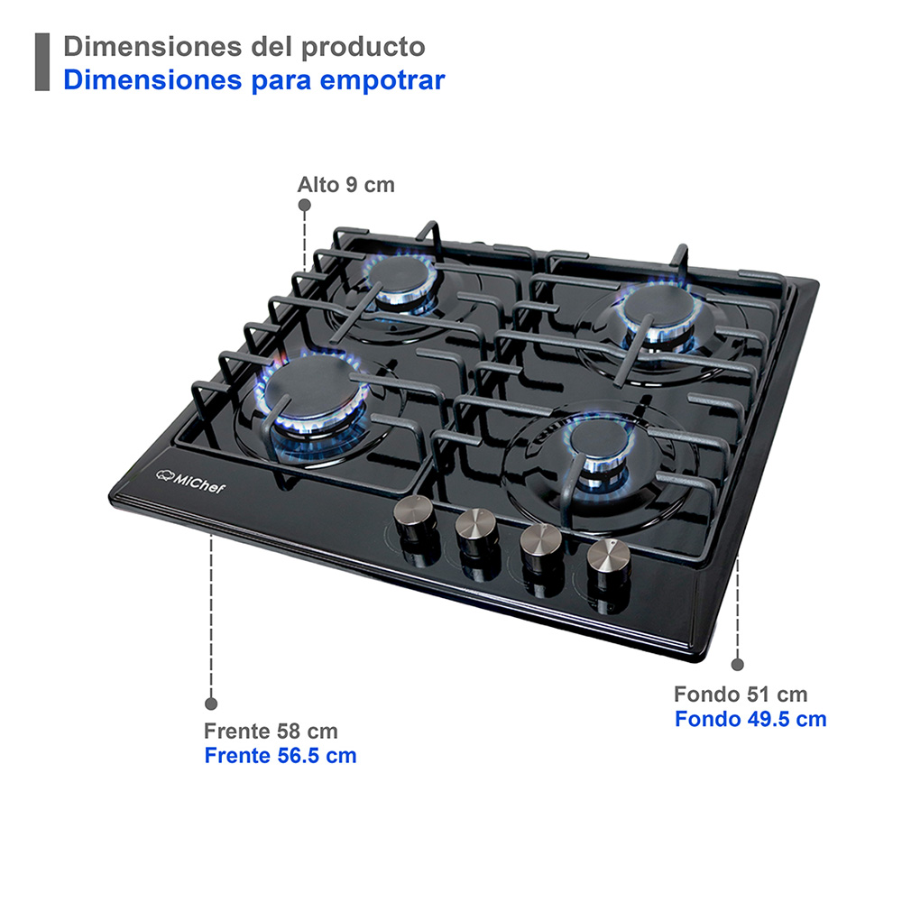 Foto 4 pulgar | Combo Fusilli Parrilla 60 Cm Con 4 Quemadores Negro  Mate Y Campana Negra De Pared 60cm