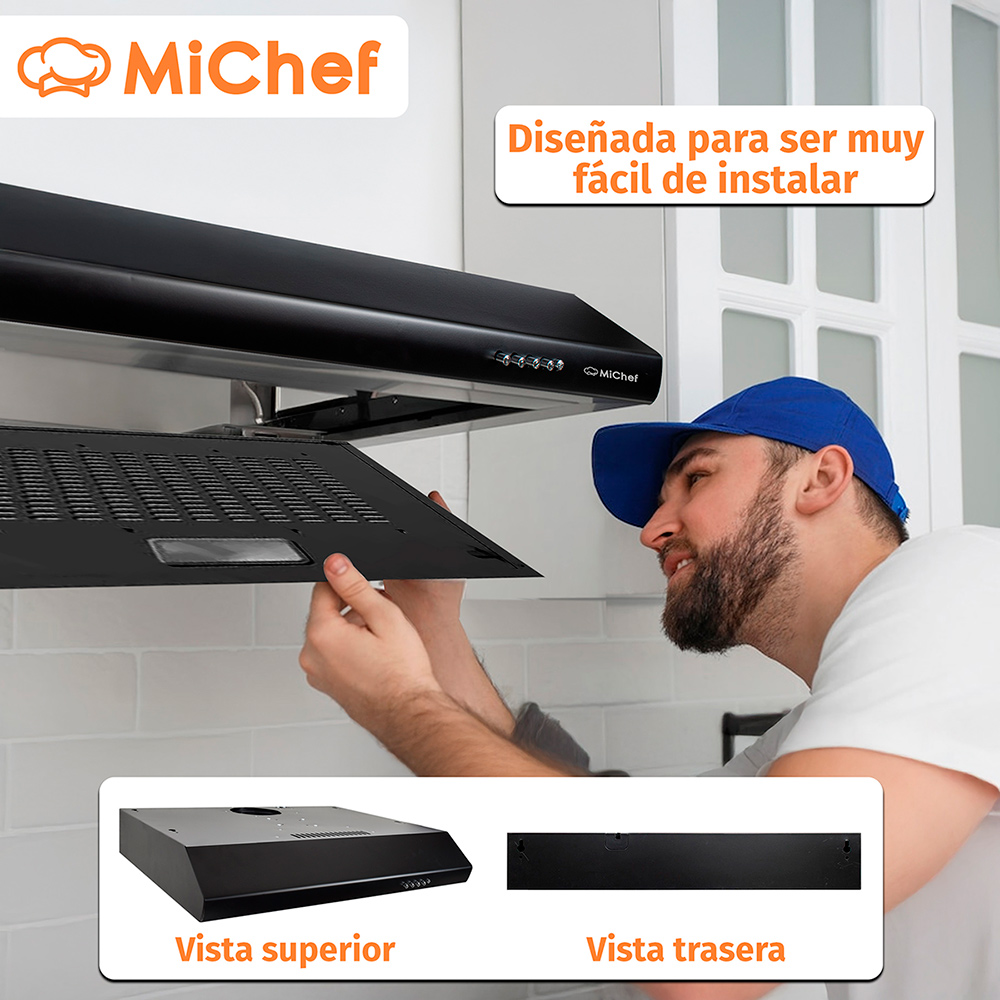 Foto 7 | Combo Fusilli Parrilla 60 Cm Con 4 Quemadores Negro  Mate Y Campana Negra De Pared 60cm