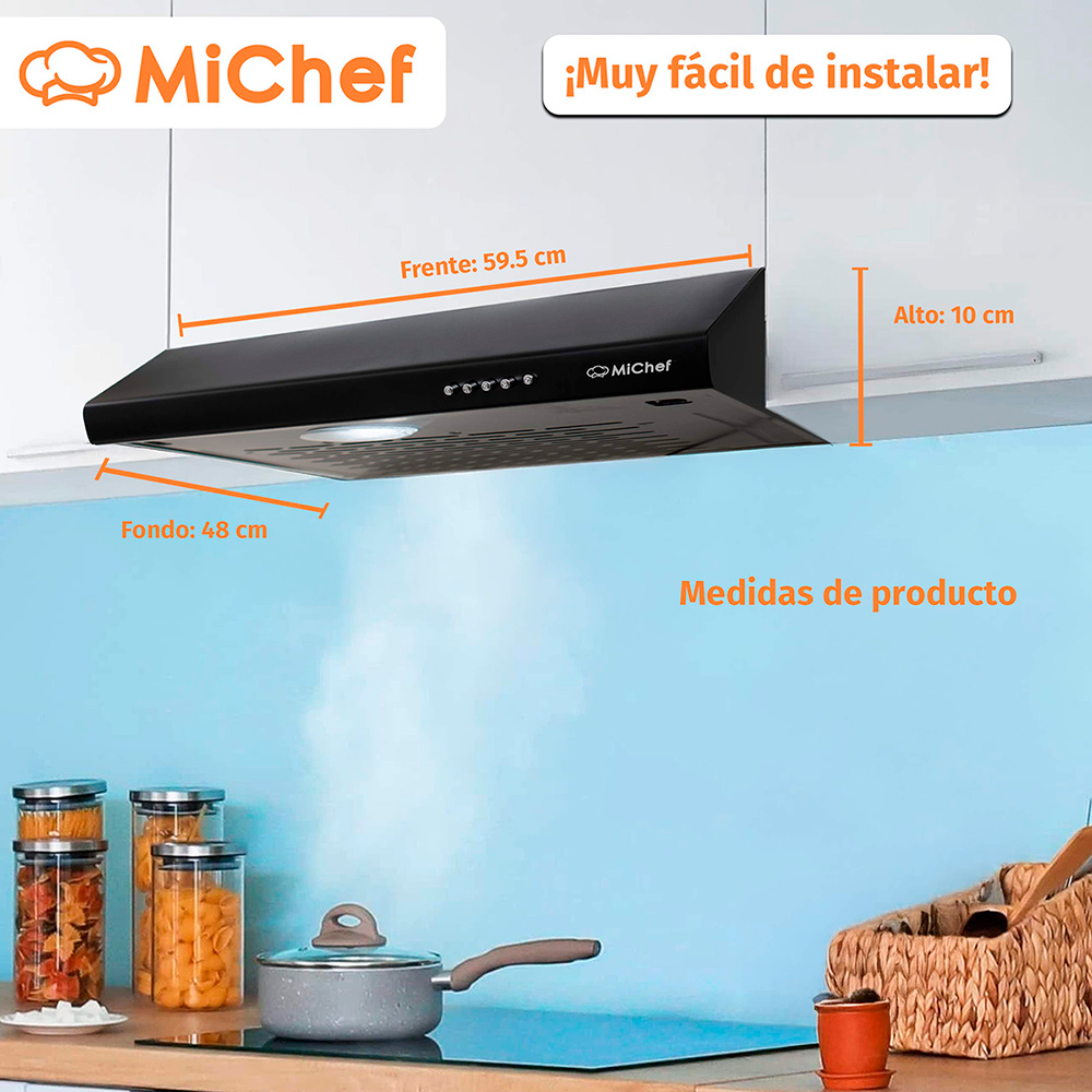 Foto 8 | Combo Fusilli Parrilla 60 Cm Con 4 Quemadores Negro  Mate Y Campana Negra De Pared 60cm