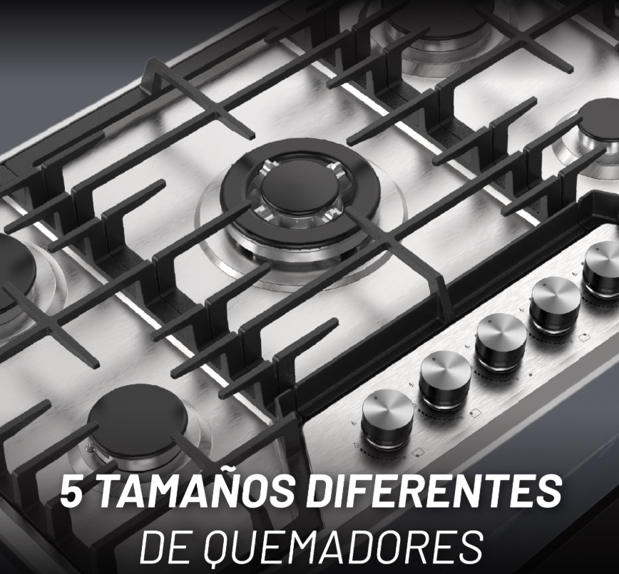 Foto 5 pulgar | Parrilla De Gas De Acero Inoxidable Con 5 Quemadores Incluye Espreas Para Gas Natural Y Dispositivo De Seguridad