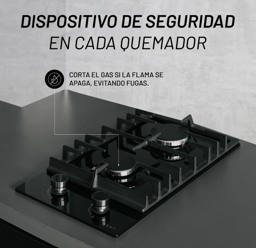 Foto 2 | Parrilla De Gas De Vidrio Templado 6mm Con 2 Quemadores Incluye Espreas Para Gas Natural Y Dispositivo De Seguridad