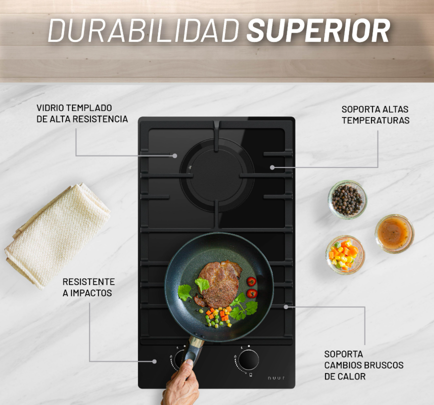 Foto 4 pulgar | Parrilla De Gas De Vidrio Templado 6mm Con 2 Quemadores Incluye Espreas Para Gas Natural Y Dispositivo De Seguridad