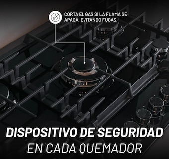 Foto 2 | Parrilla De Gas De Vidrio Templado 8mm Con 5 Quemadores Incluye Espreas Para Gas Natural Y Dispositivo De Seguridad