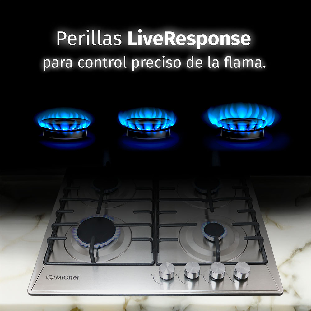 Foto 6 pulgar | Combo Bigoli Parrilla De 60 Cm Con 4 Quemadores Color Acero Con Campana De Pared De 60 Cm