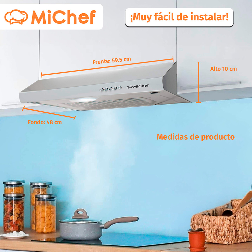 Foto 8 pulgar | Combo Bigoli Parrilla De 60 Cm Con 4 Quemadores Color Acero Con Campana De Pared De 60 Cm