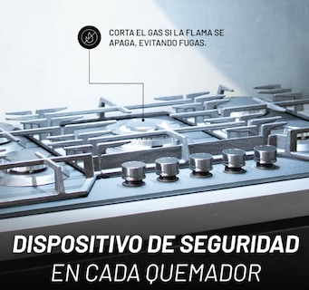 Foto 2 | Parrilla De Gas De Vidrio Templado Mate 8mm Con 5 Quemadores Incluye Espreas Para Gas Natural Y Dispositivo De Seguridad