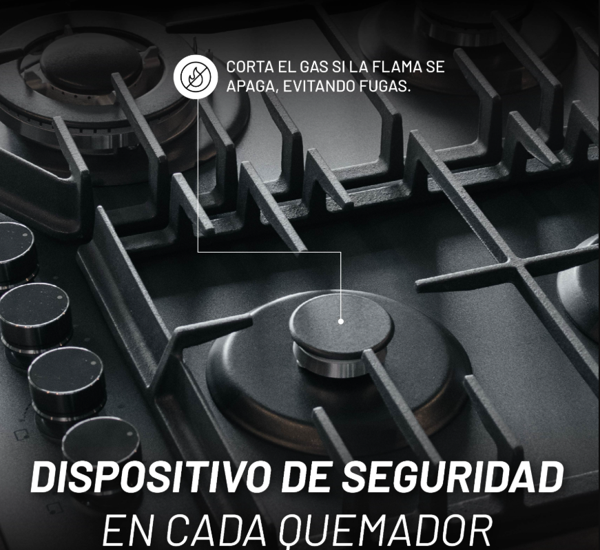 Foto 3 pulgar | Parrilla De Gas De Vidrio Templado Mate 8mm Con 4 Quemadoresincluye Espreas Para Gas Natural Y Dispositivo De Seguridad