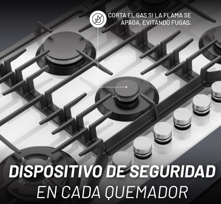 Foto 2 | Nuur Parrilla A Gas 6 Quemadores Blanca Parga6vtb