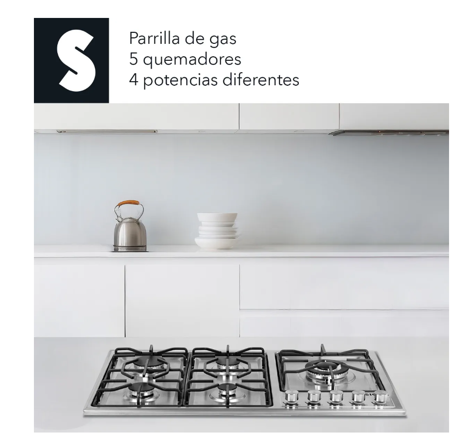 Foto 4 pulgar | Parrilla Empotrable 51 cm de Gas color Gris