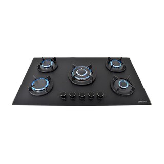 Foto 1 | Parrilla A Gas De 5 Quemadores Bella-90 Empotrable 90 Cm Cristal Templado Negro Mate