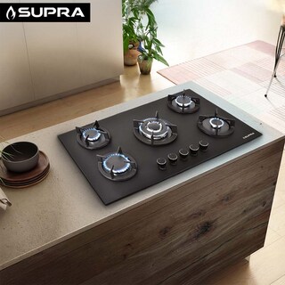 Foto 8 | Parrilla A Gas De 5 Quemadores Bella-90 Empotrable 90 Cm Cristal Templado Negro Mate