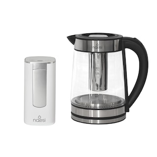 Foto 1 | Tetera Eléctrica Con Infusor 1.7 Litros De Vidrio Templado Con Luz Led + Dispensador De Agua Inteligente Naesi