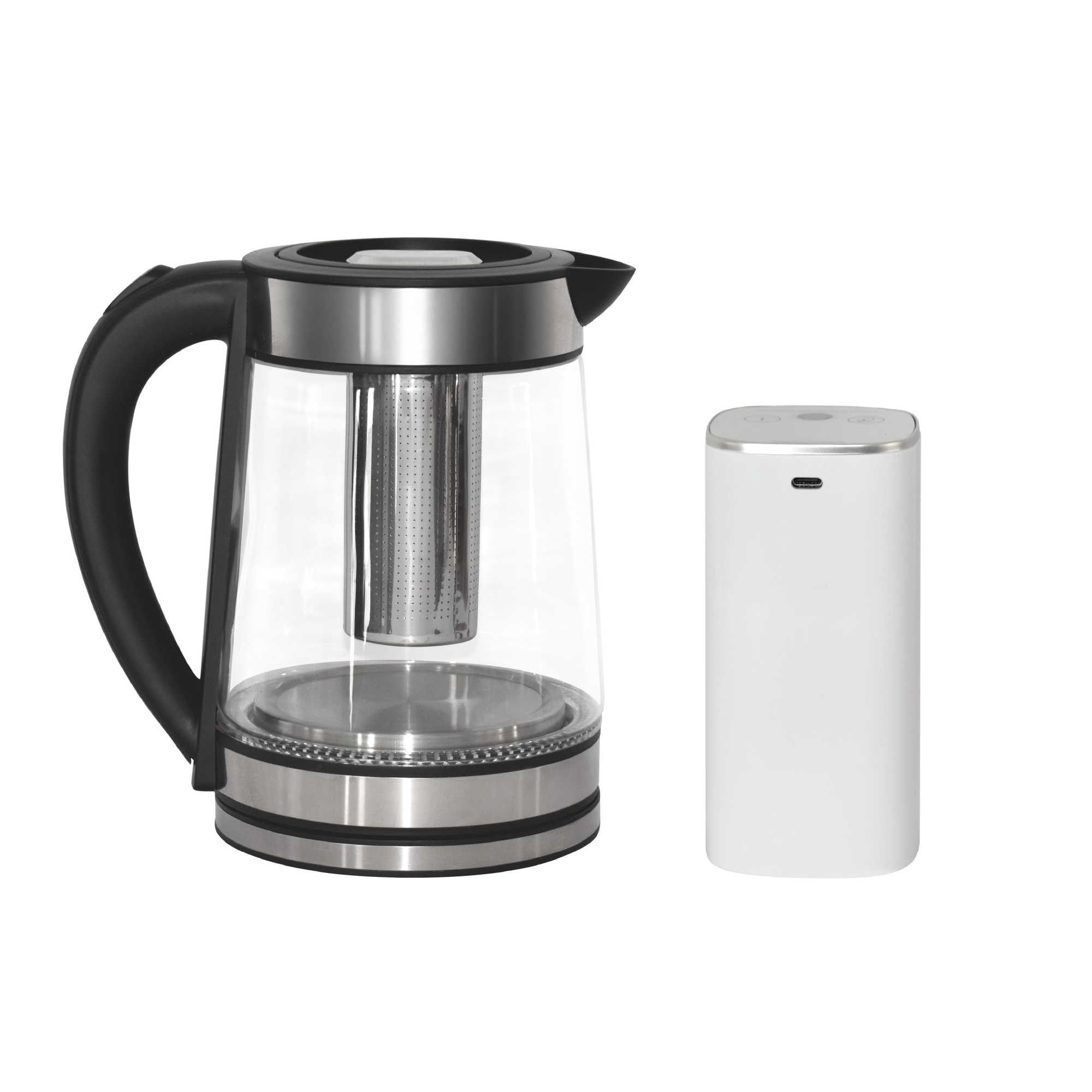 Foto 2 | Tetera Eléctrica Con Infusor 1.7 Litros De Vidrio Templado Con Luz Led + Dispensador De Agua Inteligente Naesi