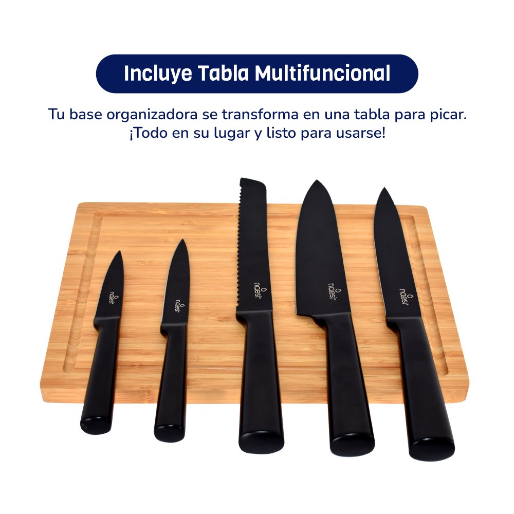 Foto 4 pulgar | Combo Naesi 3 En 1: Parrillero  Cuchillos Y Salero Eléctrico
