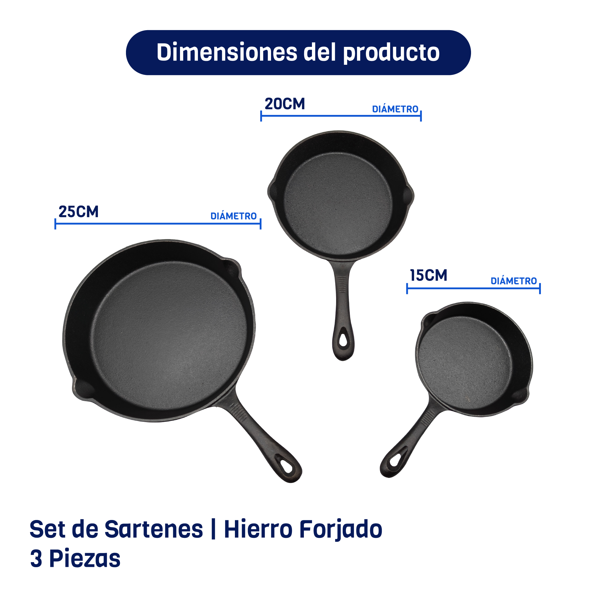 Foto 5 pulgar | Combo Parrillero + Sartenes De Hierro Fundido Naesi