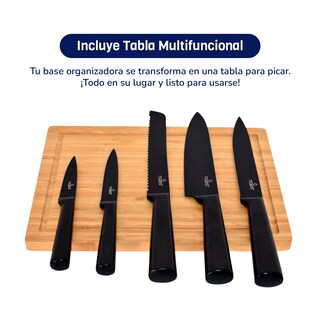 Foto 3 | Combo Parrillero Pro + Juego De Cuchillos Naesi